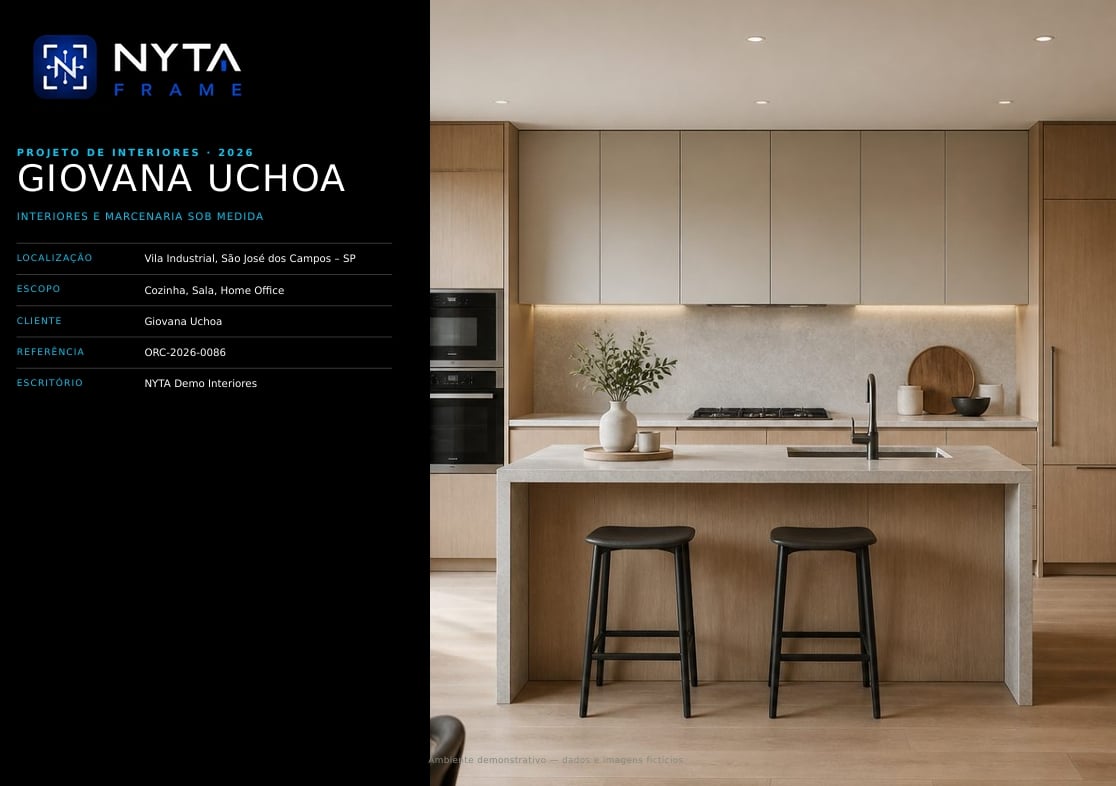 Apresentação em PDF criada no NYTA Frame para o projeto Giovana Uchoa.